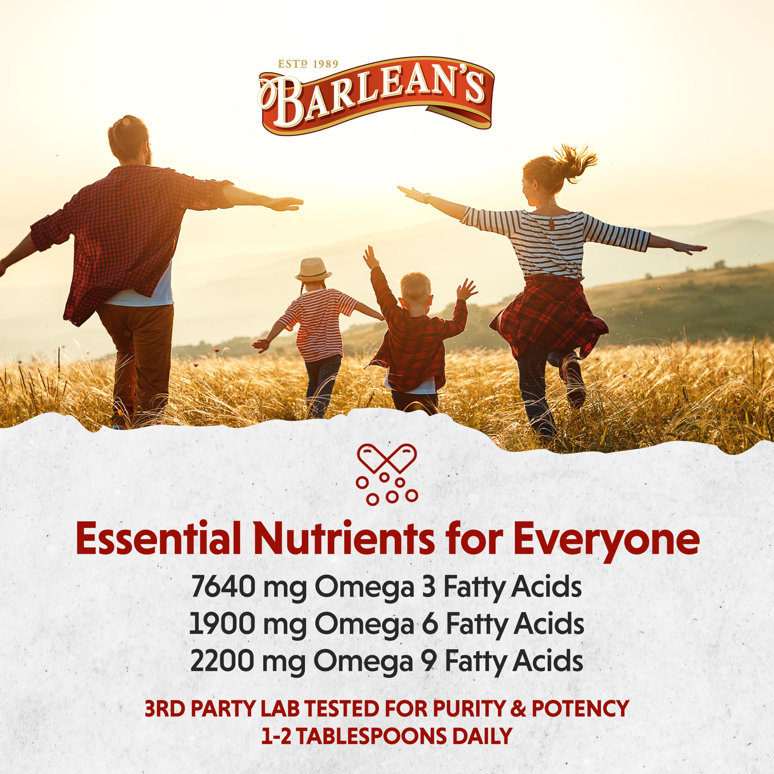 Barlean's botella en refrigerador preservando frescura y propiedades