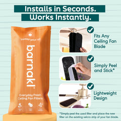 barnakl filtro junto a una regla para comparar tamaño y ajuste universal