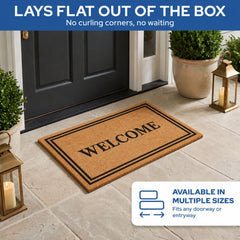 Barnyard Designs mat in use on a covered porch trapping mud and debris