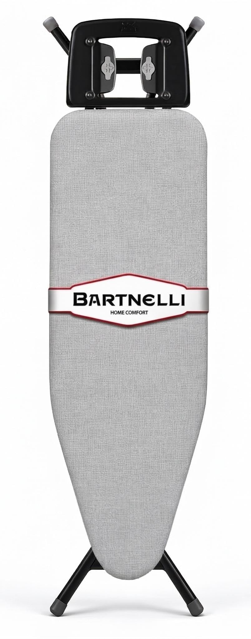 Bartnelli persona usando la tabla para planchar camisa con facilidad