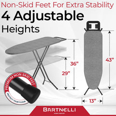 Bartnelli steel leg with protective foot preventing floor scratches and slipping