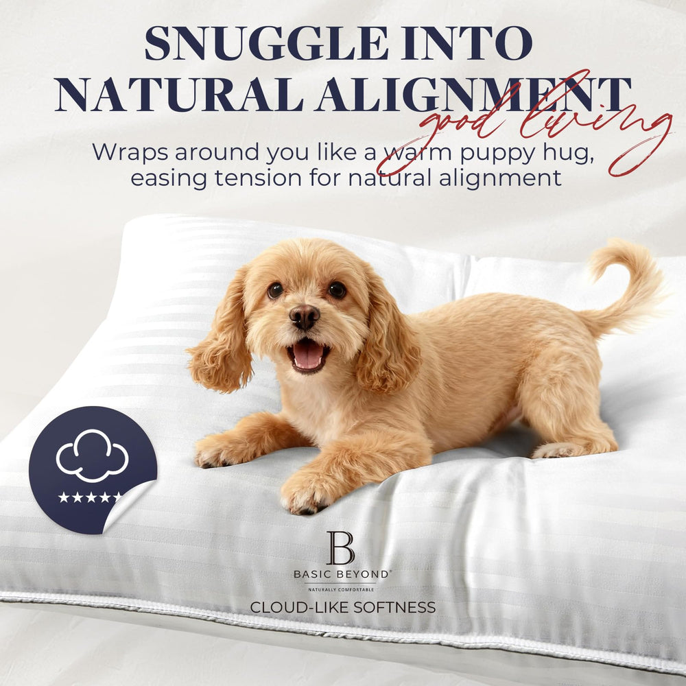Basic Beyond vacuum-packed pillows in shipping box for compact delivery benefit