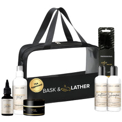 Bask & Lather estuche exterior elegante y portátil para viajes, guarda y organiza productos