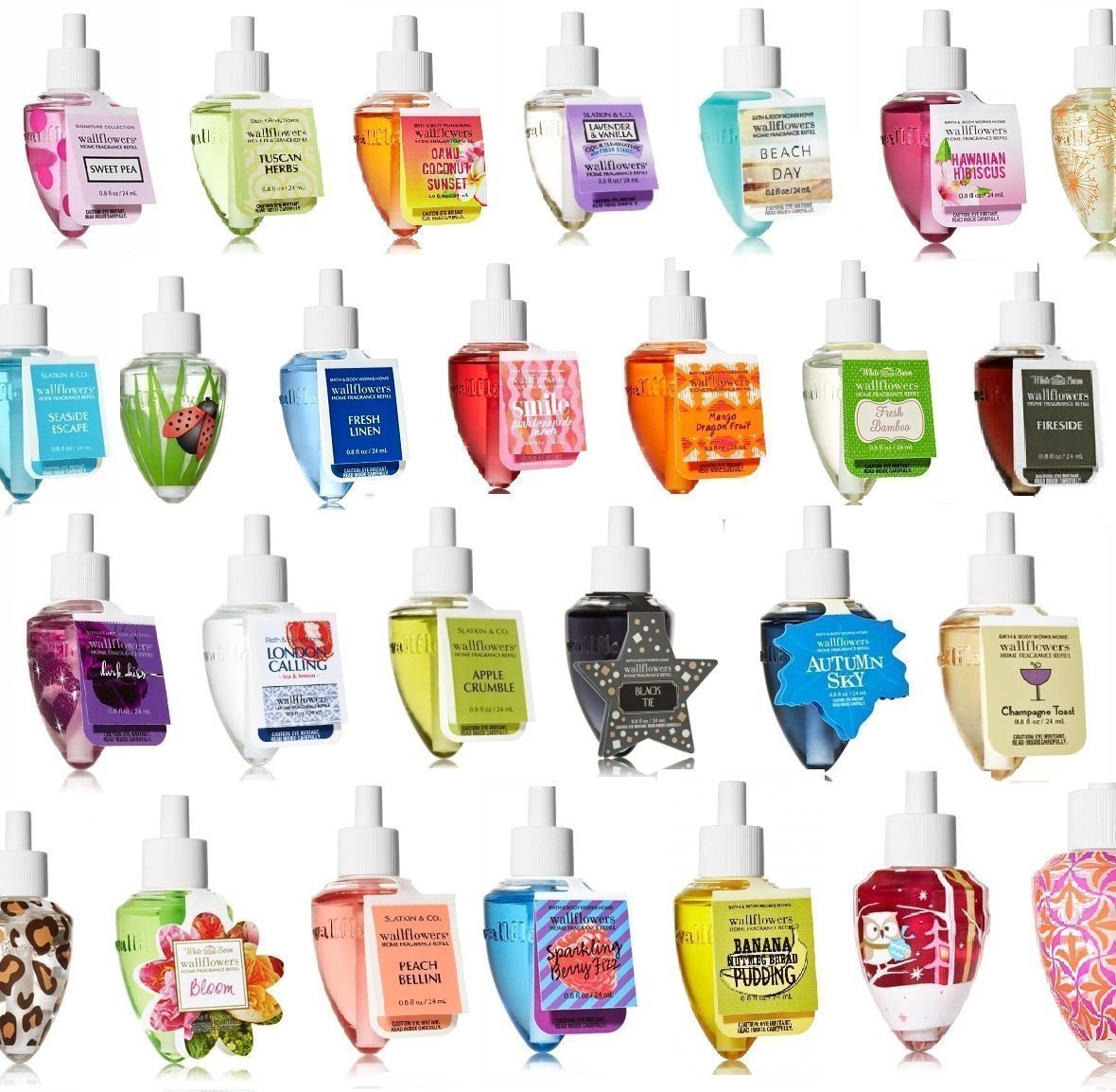 Bath & Body Works bombilla Wallflower frontal mostrando diseño y beneficio de renovación de aroma