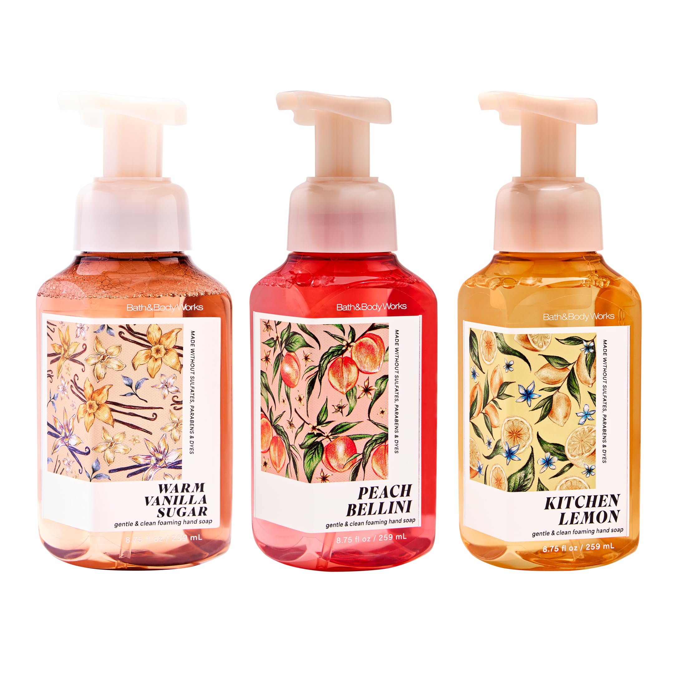 Bath & Body Works vista frontal del pack de tres con diseño atractivo y fragancias variadas
