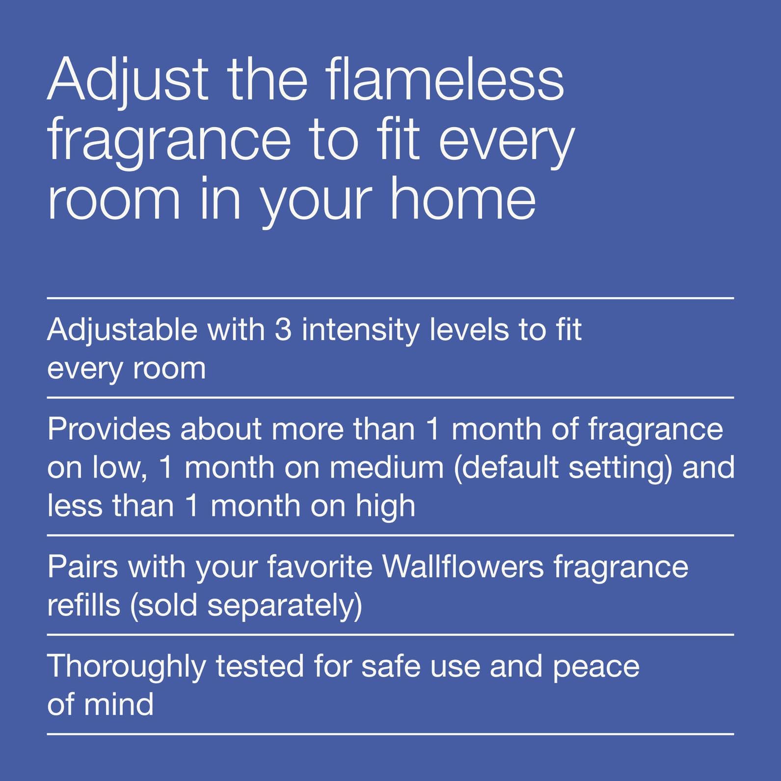 Bath & Body Works Wallflowers junto a una mano, muestra tamaño real y portabilidad