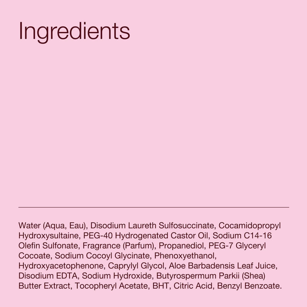 Bath & Body Works ingredientes: karité, vitamina E y aloe que hidratan