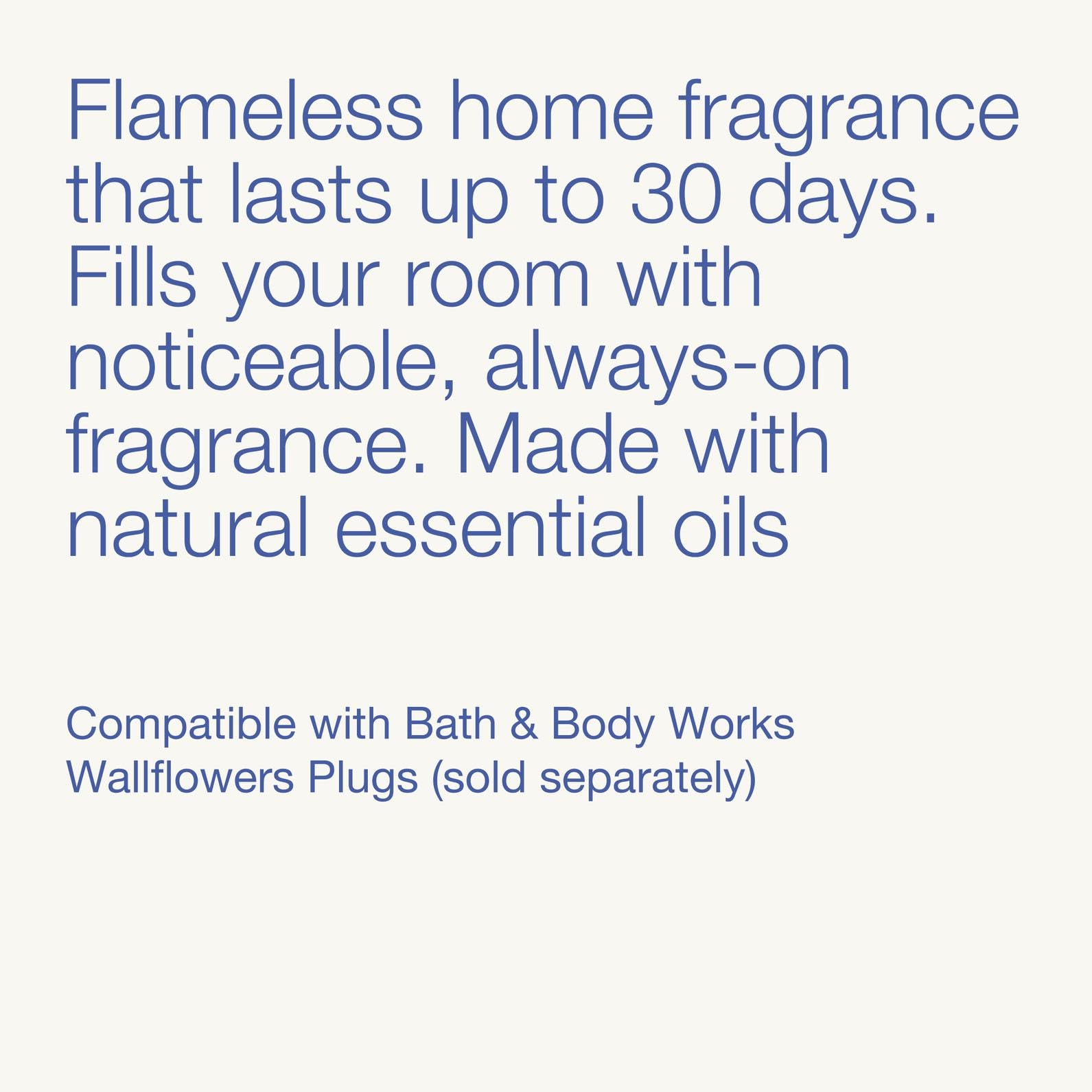 Bath & Body Works etiqueta del frasco Fresh Linen con ingredientes y notas, información visible