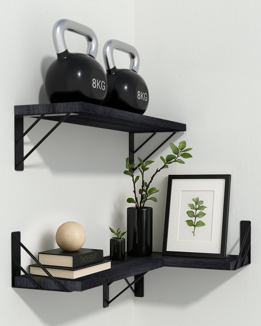 BAYKA shelf mounted on wall during installation showing straightforward setup