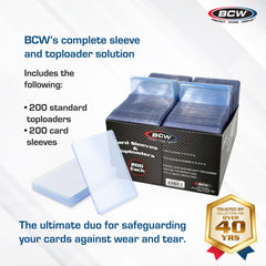 BCW funda penny de polipropileno clara protegiendo superficie de la carta