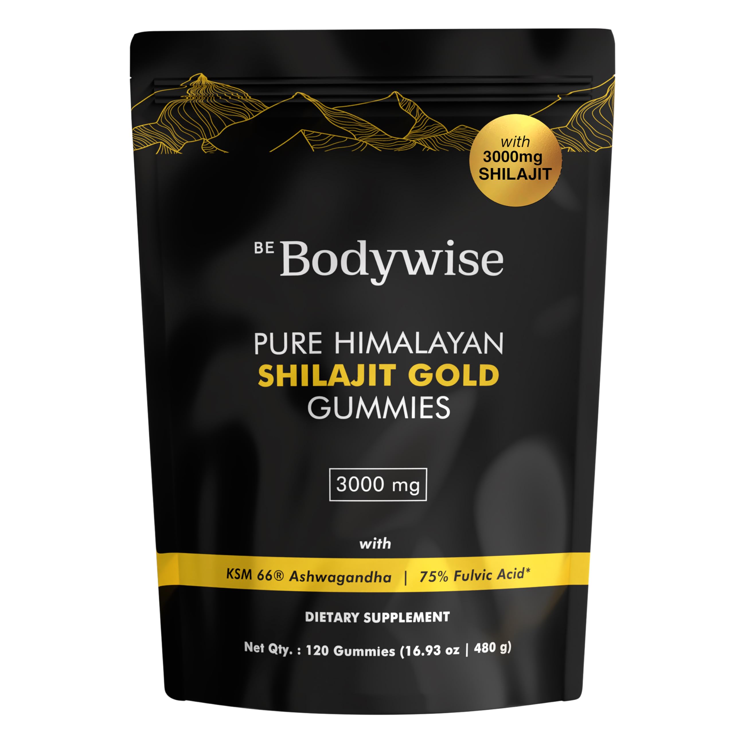 Be Bodywise empaque frontal Shilajit Gold muestra beneficios y sin azúcar