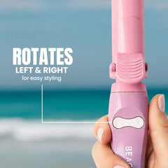 Beachwaver B1 ceramic barrel close-up highlighting smooth surface for even heat distribution