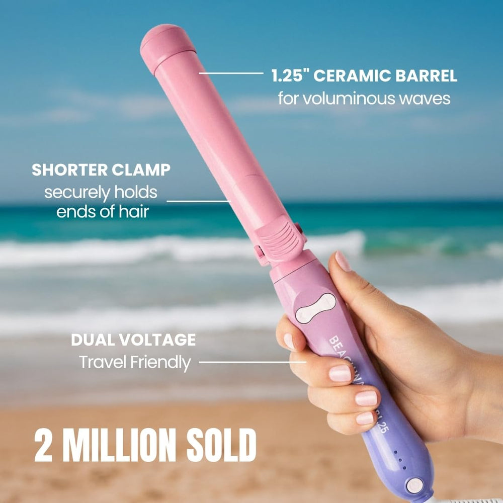 Beachwaver B1 rotation controls detail showing arrow buttons for easy one-touch curling