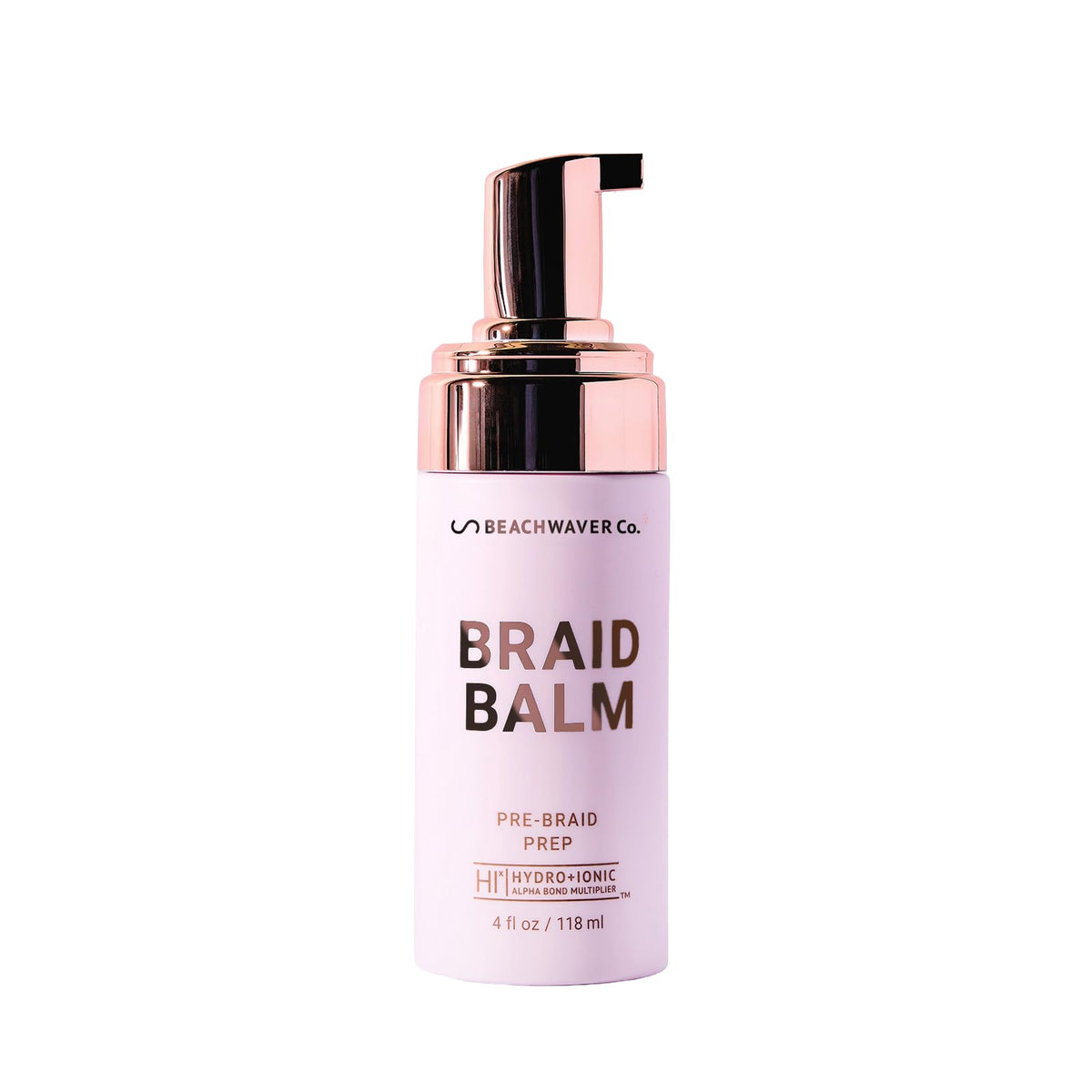 Beachwaver bote frontal mostrando diseño y nombre, control anti-frizz
