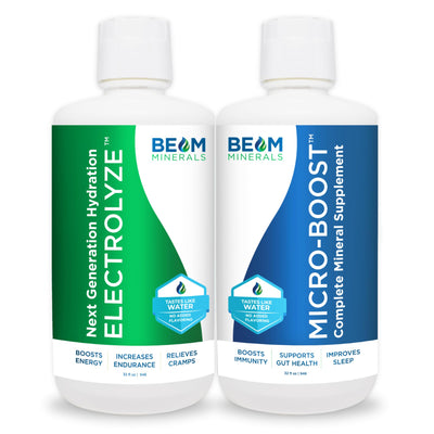 BEAM Minerals set frontal con envases, muestra conveniente y natural