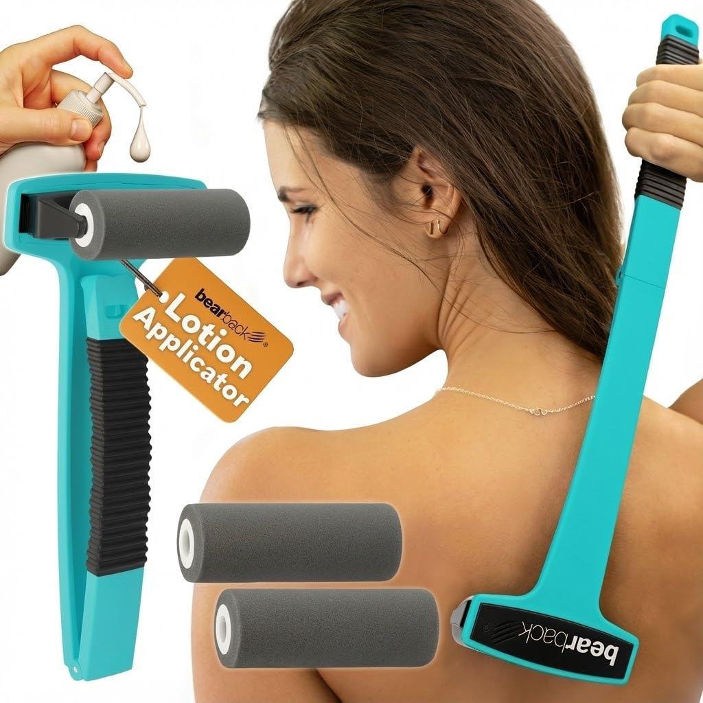 bearback vista frontal del aplicador mostrando diseño premium y beneficio de ergonomía
