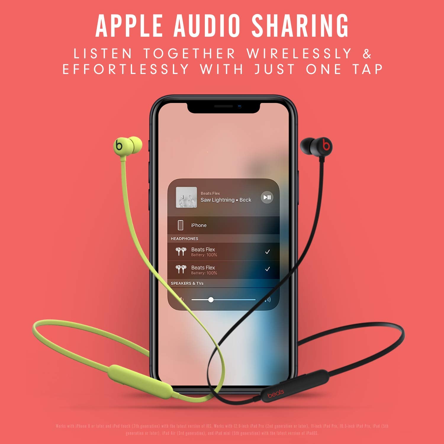 Contenido de la caja Beats Flex con cable USB-C y eartips