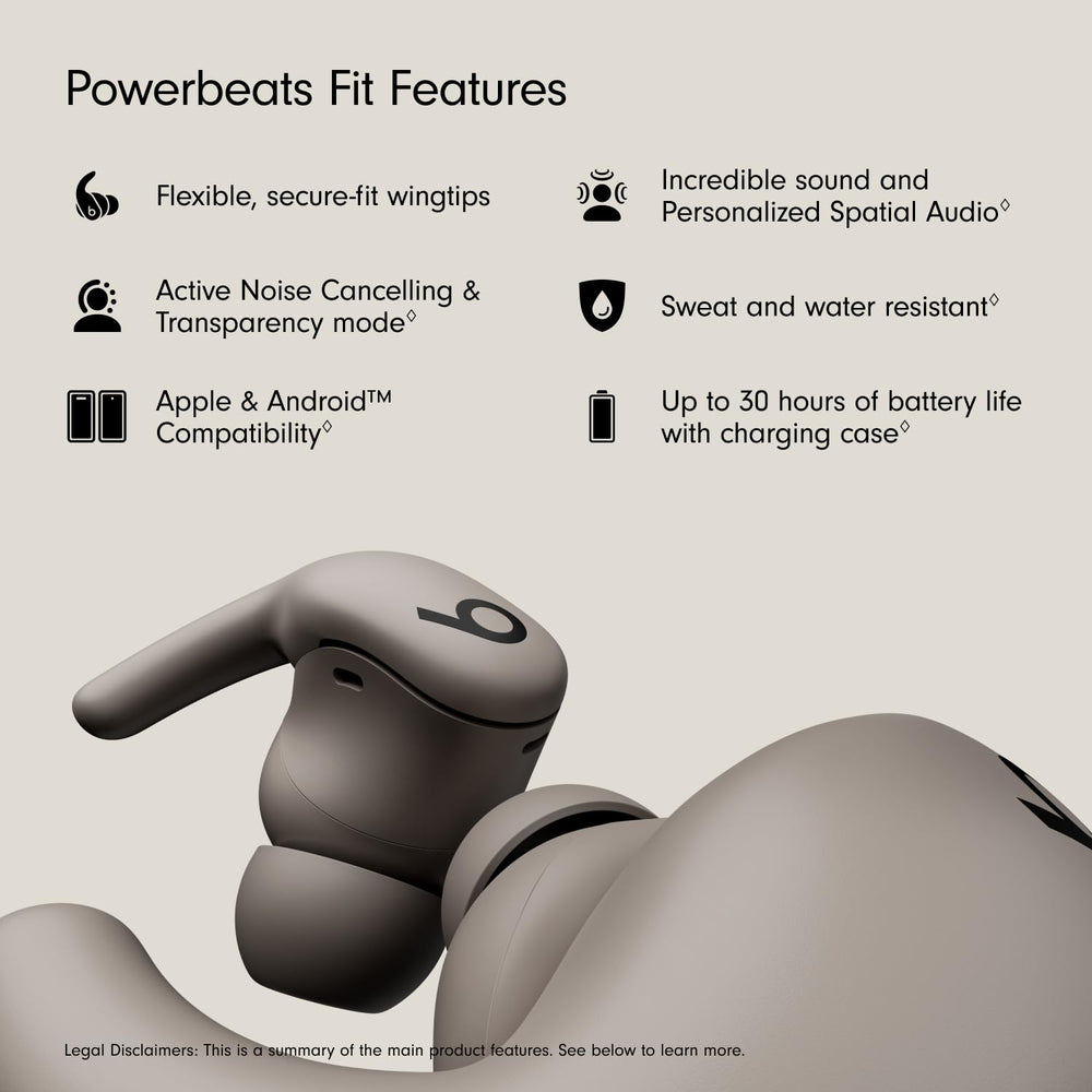 Beats Powerbeats Fit detalle del wingtip que ofrece estabilidad durante entrenos