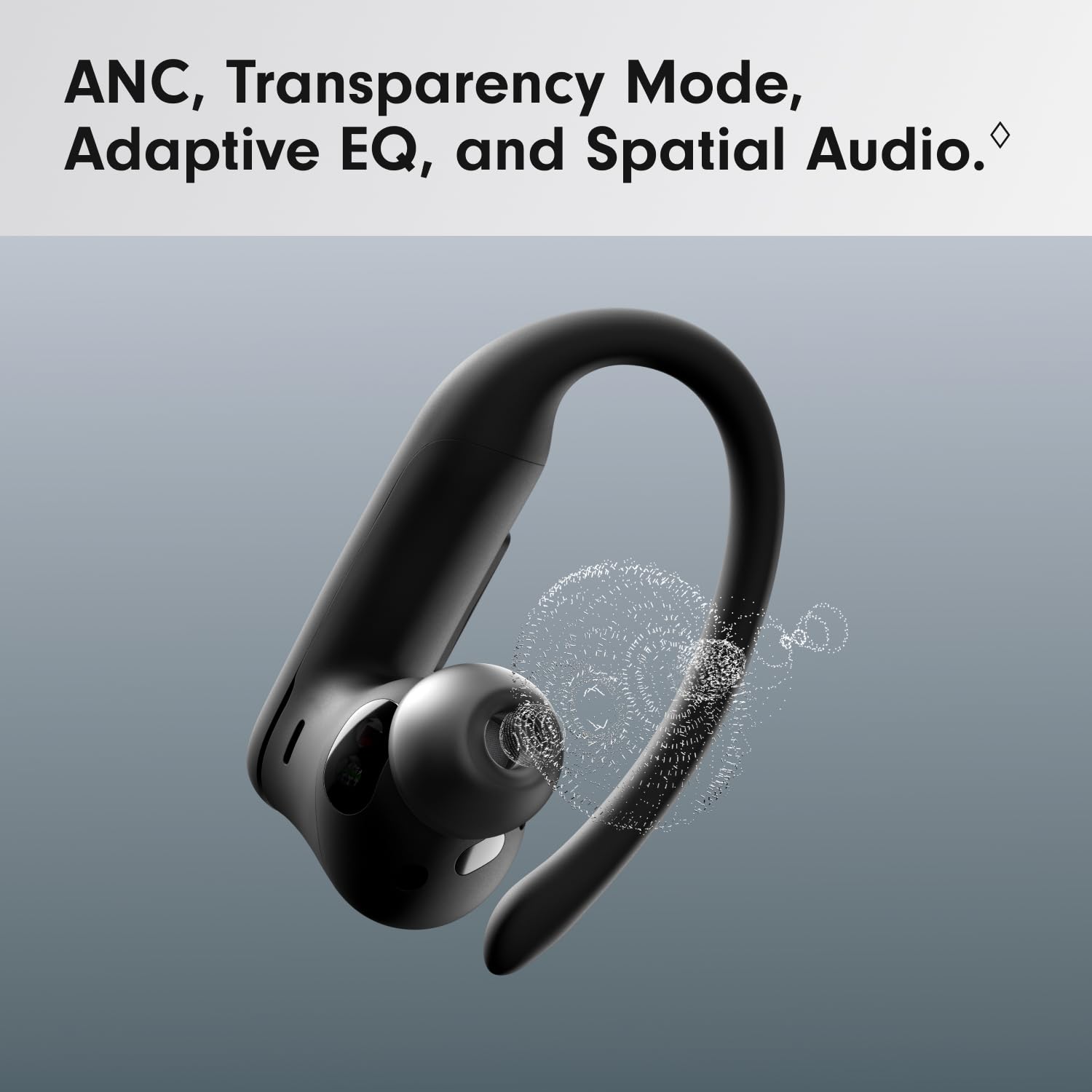 Beats Powerbeats Pro 2 size comparison next to a smartphone showing compact scale