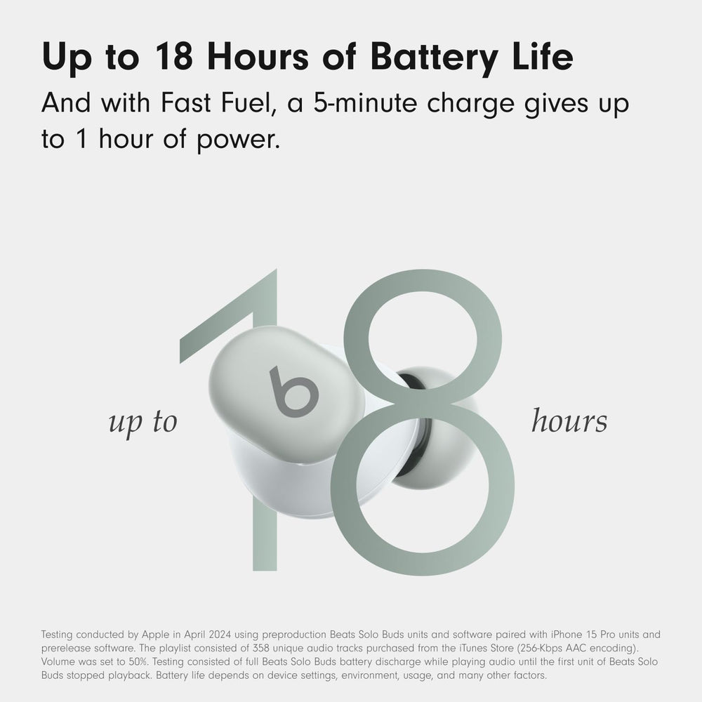 Beats Solo Buds charging indicator lit during Fast Fuel charge for quick power