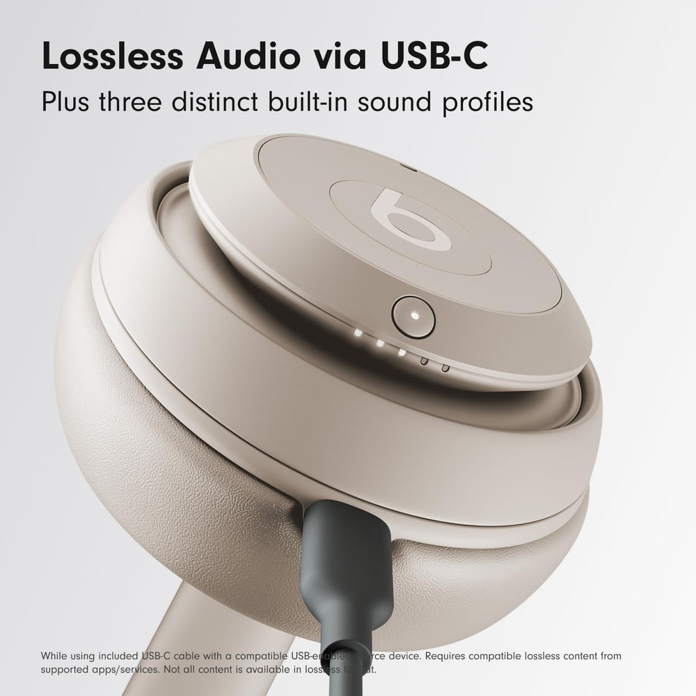 Beats Studio Pro USB-C connected to source demonstrating lossless audio capability