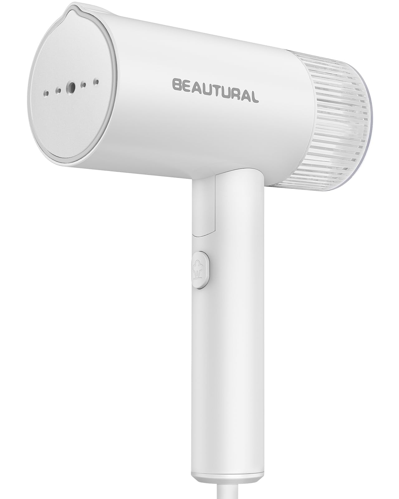 BEAUTURAL front view showing sleek white finish and controls, ready-to-use benefit