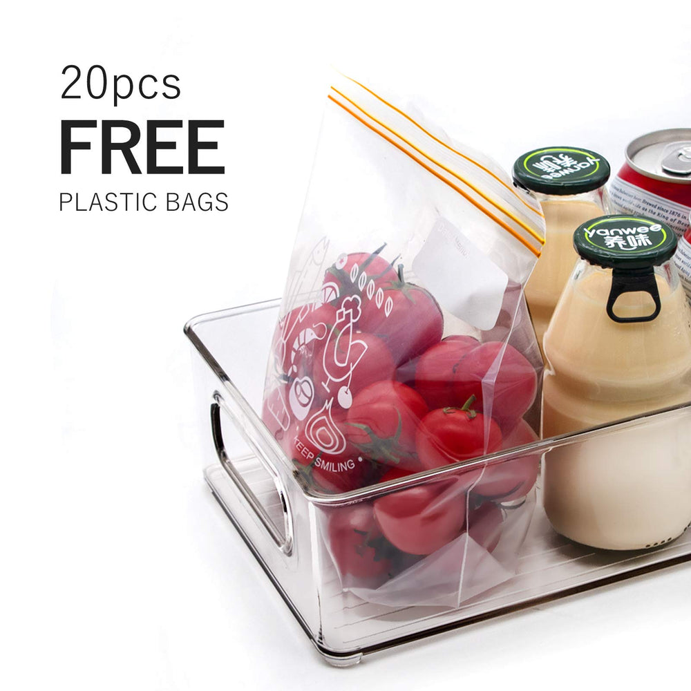 Beauty Cottage 20 bolsas plásticas transparentes, almacenaje hermético y visible