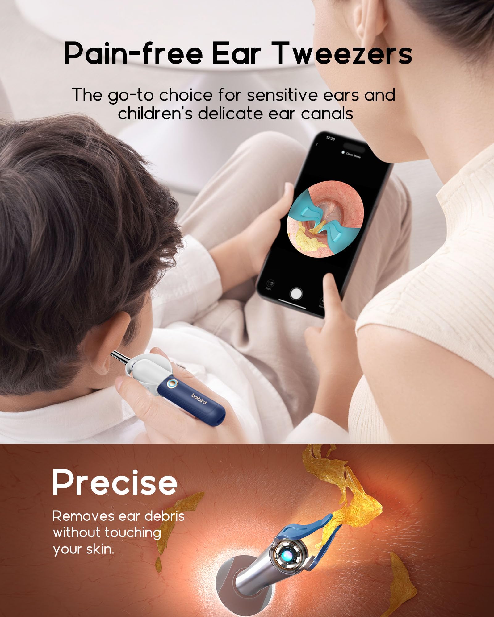 BEBIRD pinzas visuales con cámara en acción, extracción precisa y sin dolor