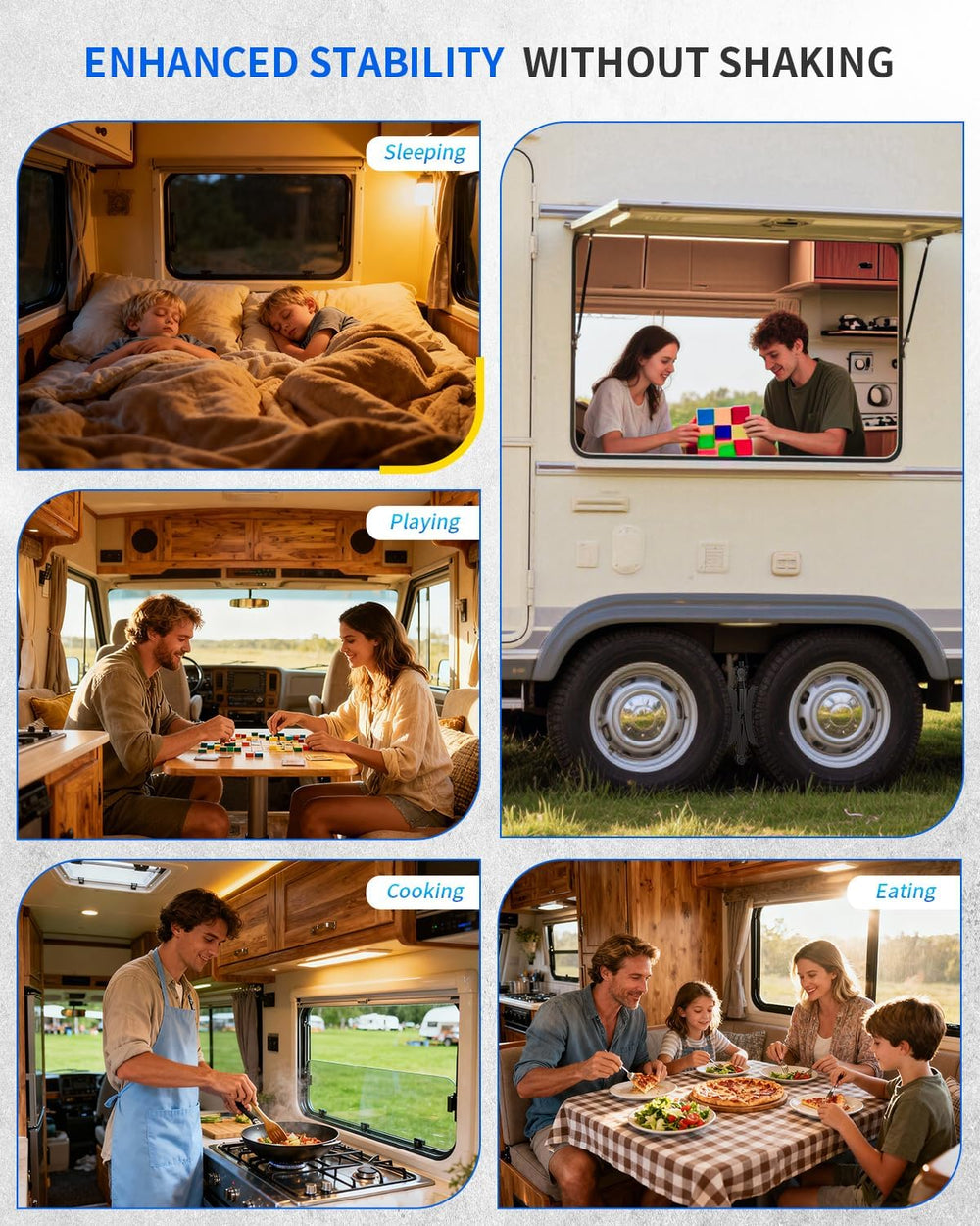 BEBOBLY calzos en camping con autocaravana estable para seguridad en parada