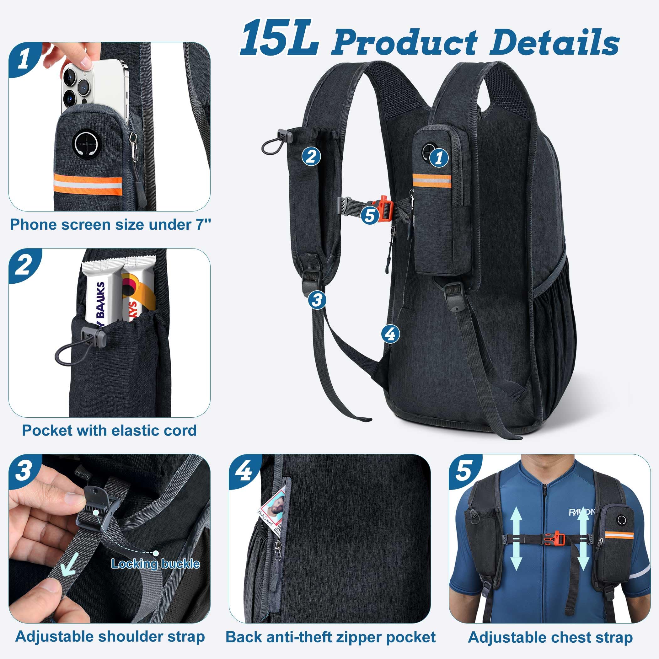 BECOJADDE folded into its zippered pocket, demonstrating compact packability benefit