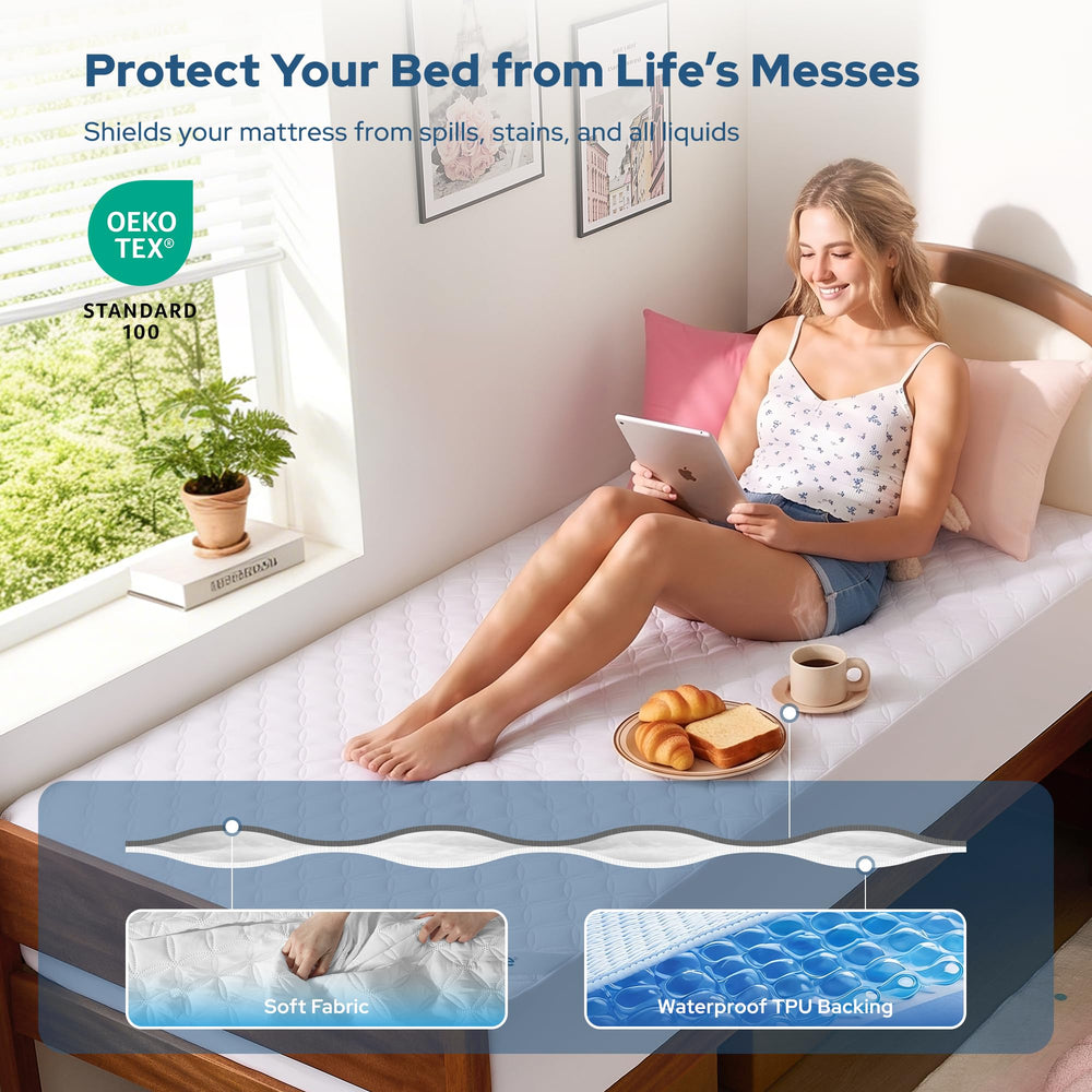 BEDLORE corte interior mostrando capa TPU impermeable y protección