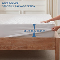 BEDLORE protector ajustado sobre colchón, sujeción segura hasta 18"