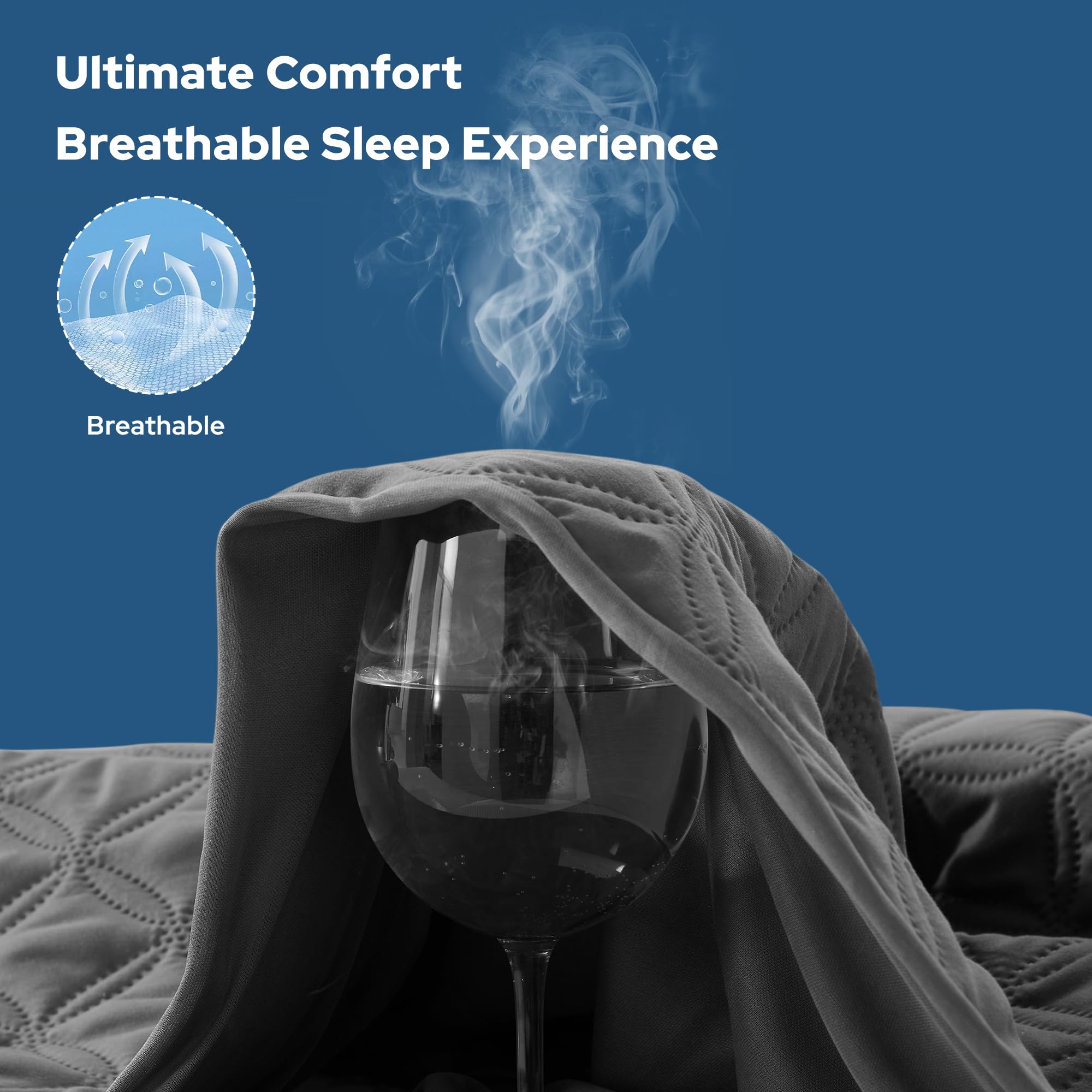 BEDLORE falda elástica 360° mostrando su sujeción firme