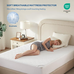 BEDLORE falda elástica 360° sujetando el protector para ajuste seguro