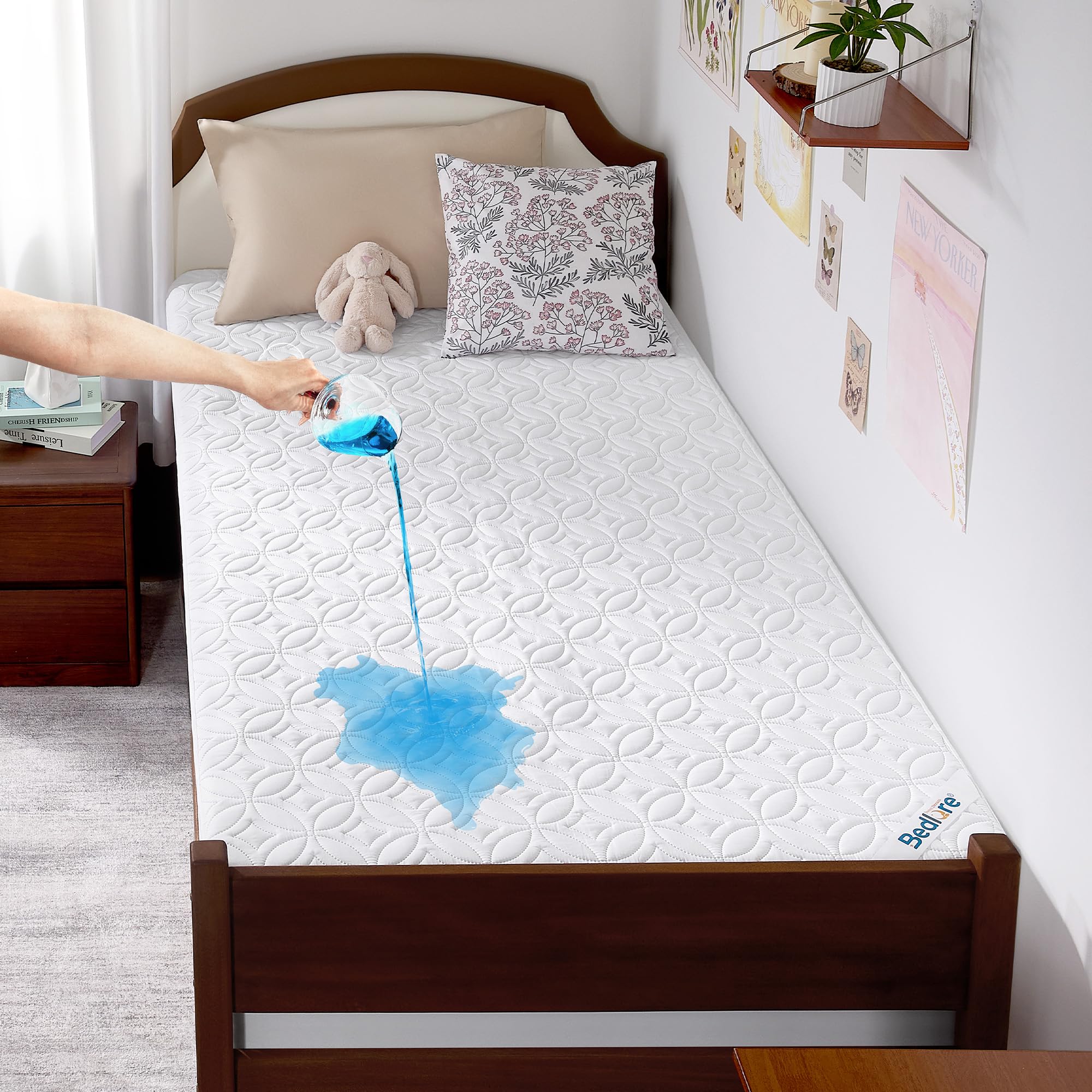 BEDLORE funda frontal Twin XL mostrando ajuste y protección
