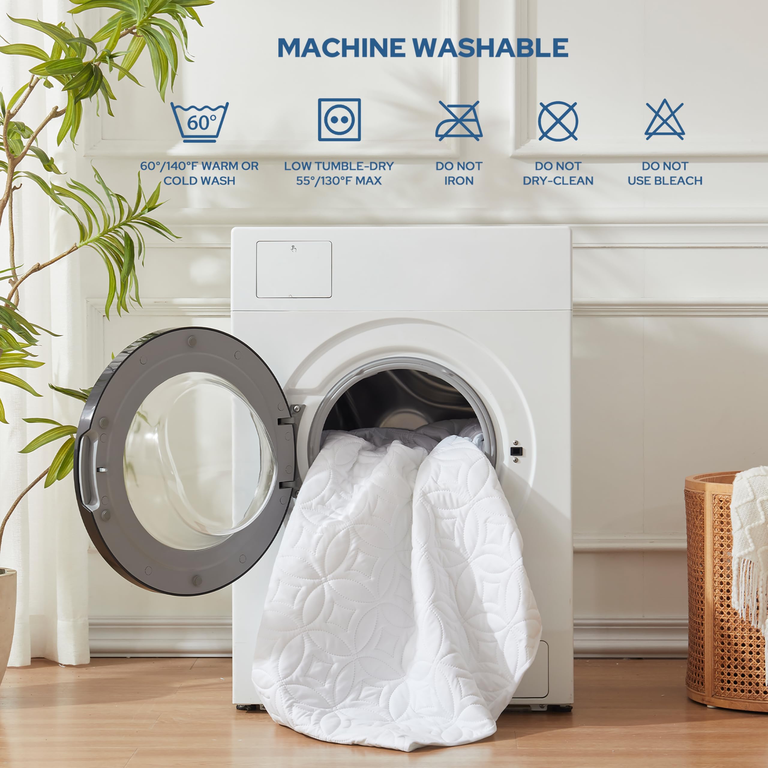 BEDLORE protector en uso en habitación, mantiene colchón limpio