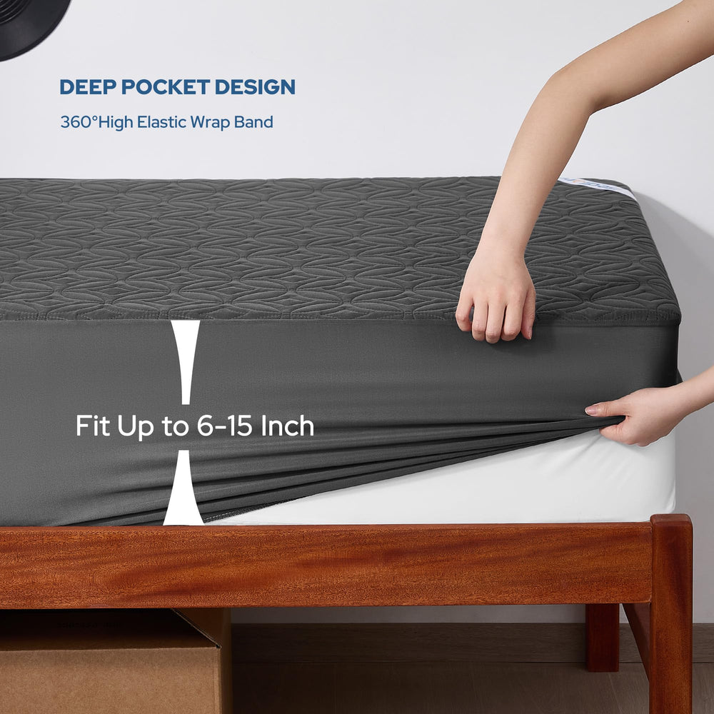 BEDLORE protector en cama por la noche mostrando comodidad silenciosa y aspecto natural