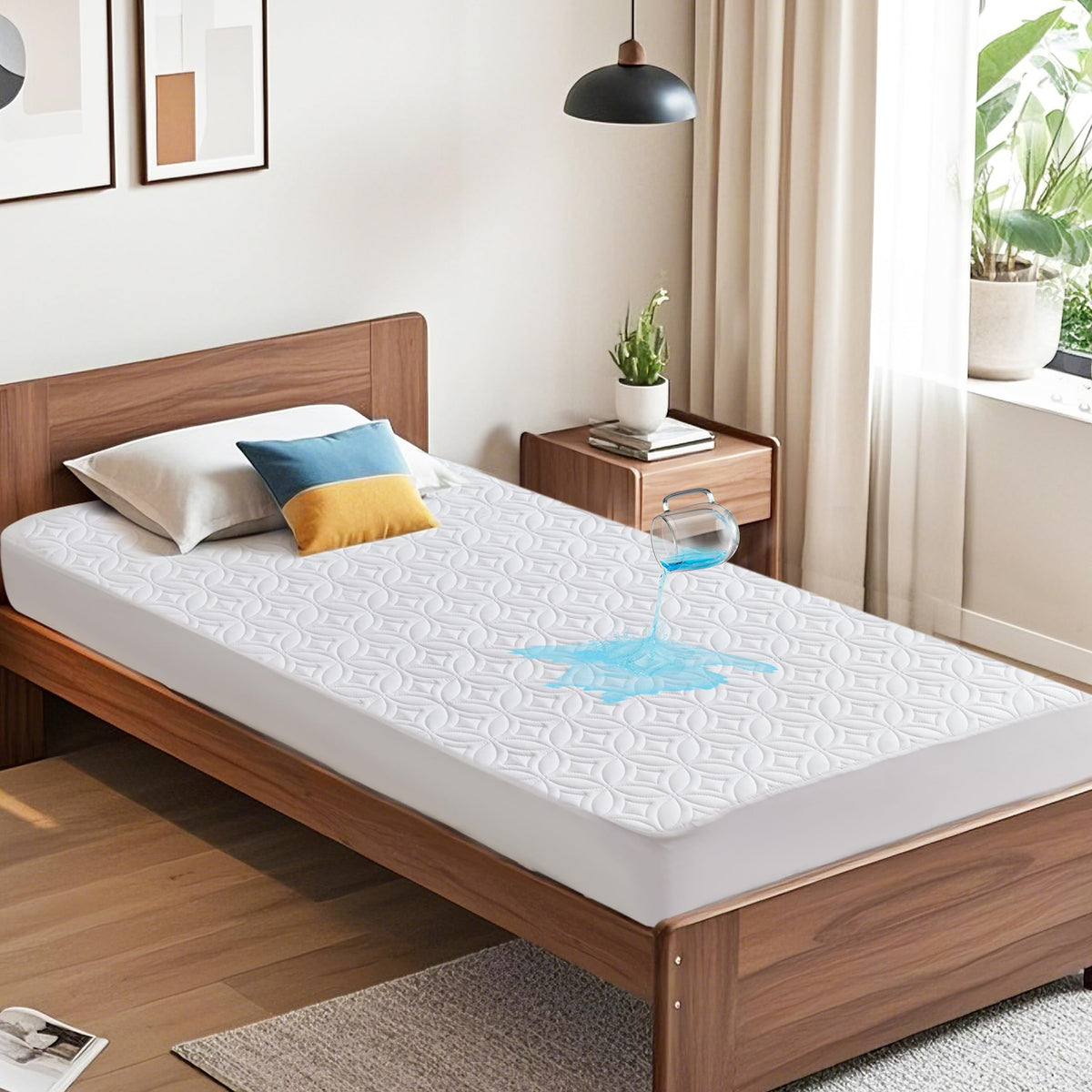 BEDLORE protector frontal con empaque mostrando ajuste y estilo