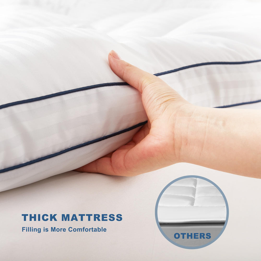 BEDLORE size comparison with ruler showing fit for mattresses up to 18 inches