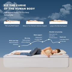 BEDLORE topper in place on bed illustrating improved softness and evenness