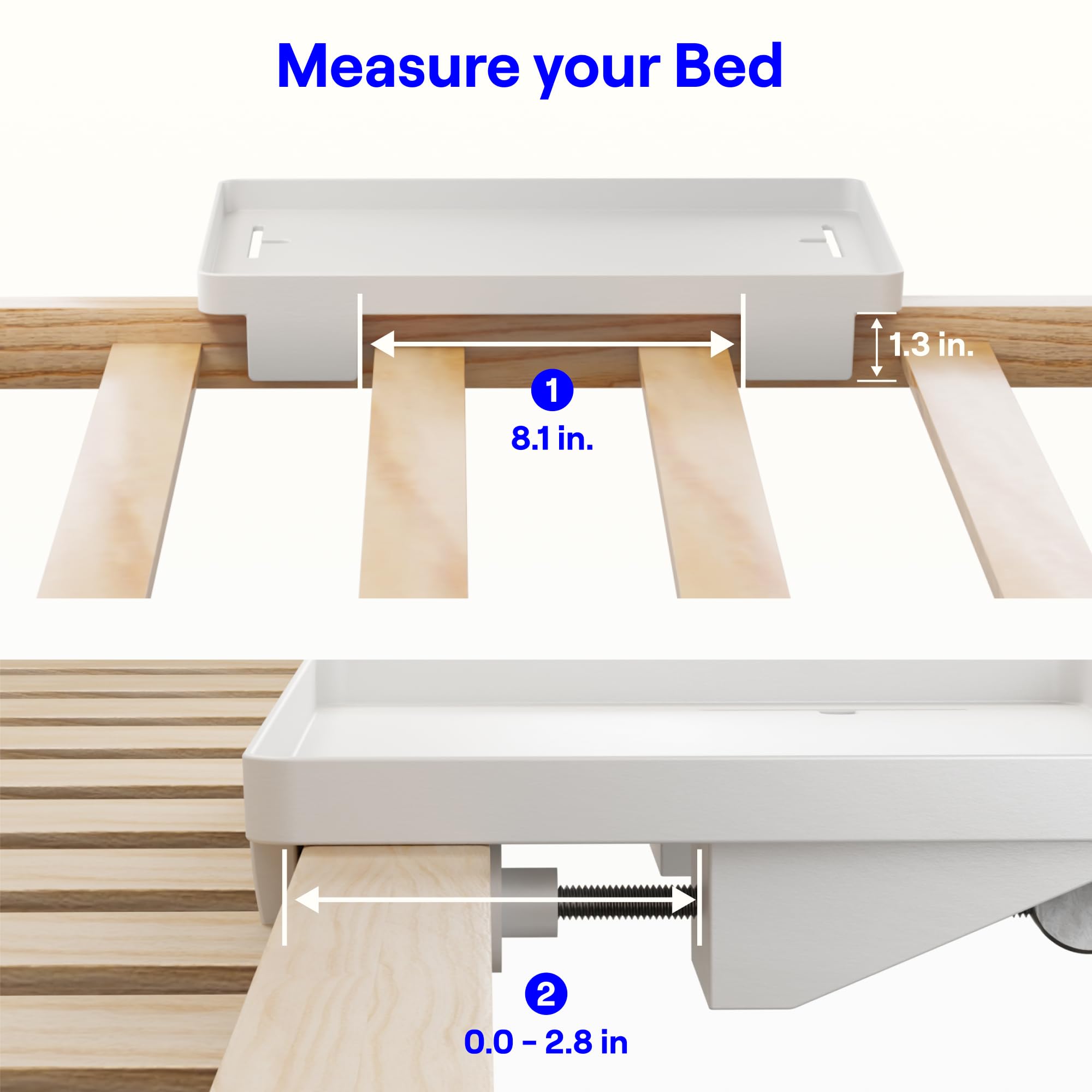 BedShelfie Plus comparado para sostener un portátil y accesorios