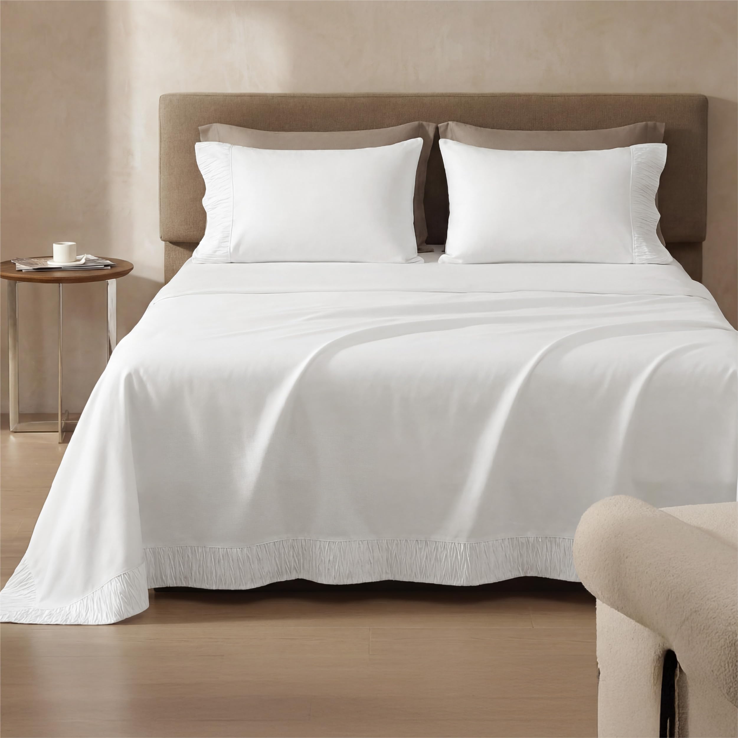 Bedsure estilo de dormitorio con las sábanas, ambiente acogedor y fresco