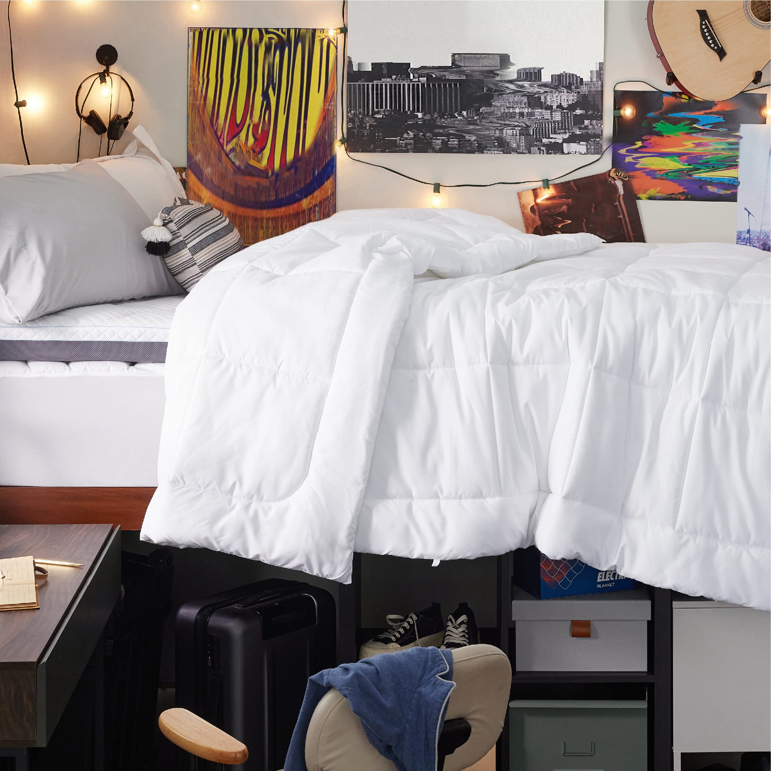 Bedsure comparación de tamaño Twin XL con una regla para ver escala real
