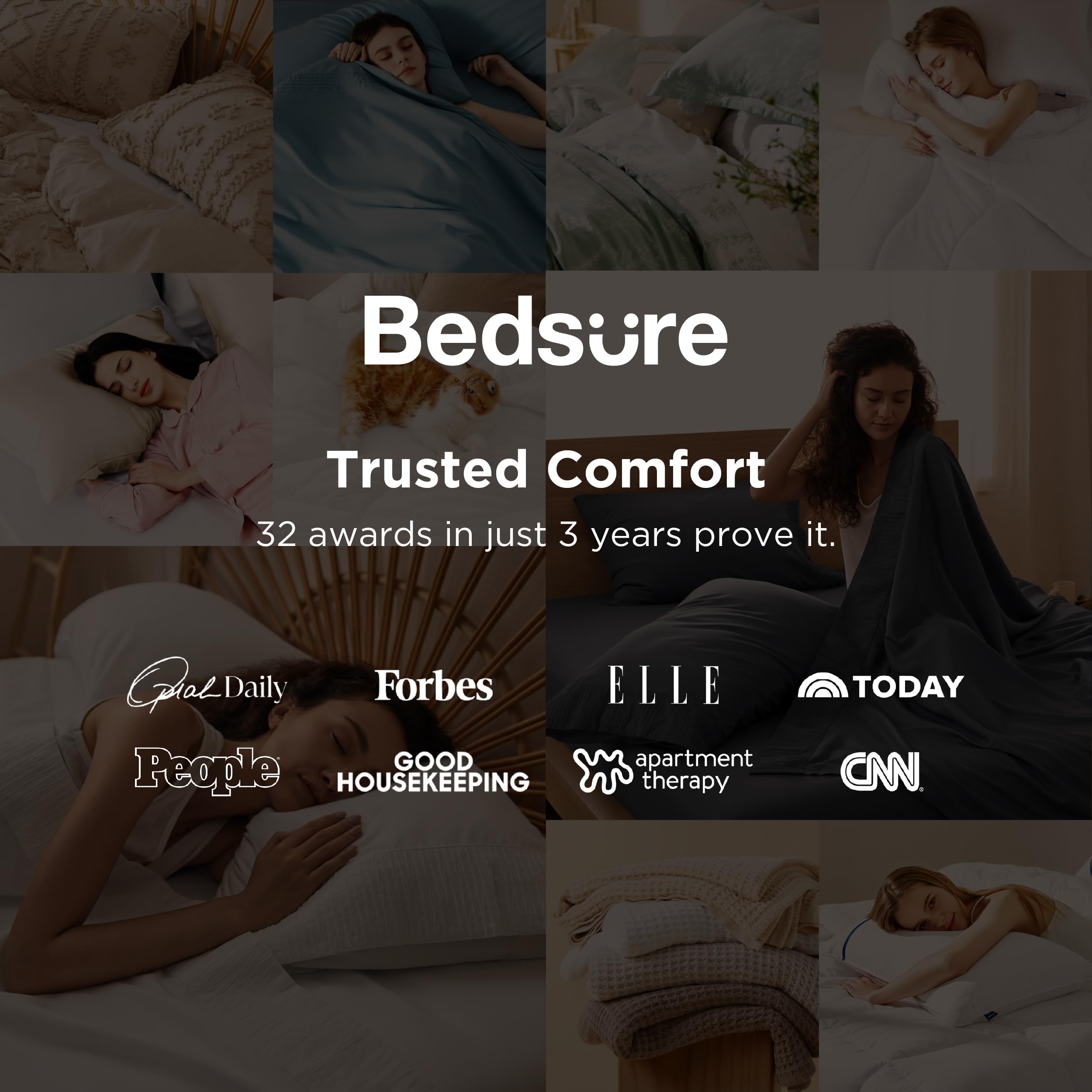 Bedsure conjunto colocado en habitación estilo hotel para apariencia lujosa