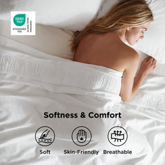 Bedsure primer plano de la textura de microfibra, suave y transpirable