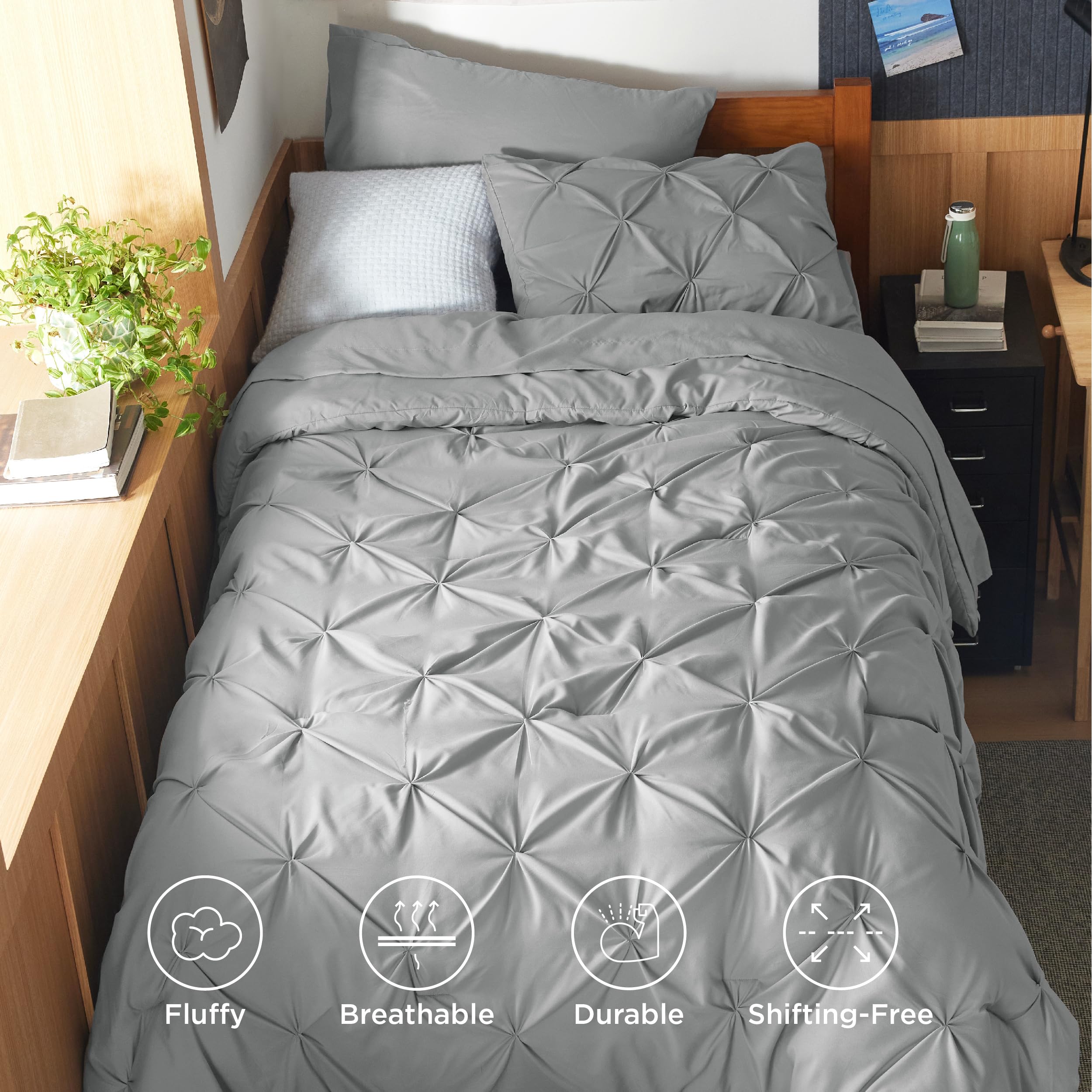 Bedsure edredón colocado en cama, aspecto acogedor y ordenado