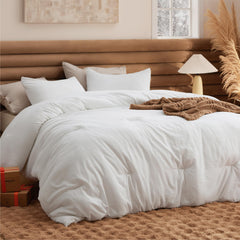 Bedsure front packaging showing oversized king comforter and pillowcases, easy styling