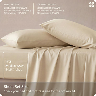 Bedsure PureWoven styled bedroom scene showing comfortable, cooling sleep atmosphere