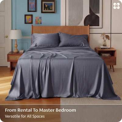 Bedsure PureWoven made-up bed in a bright bedroom highlighting cool comfort