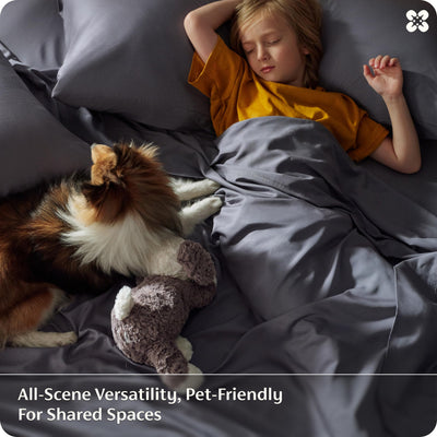 Bedsure PureWoven flat sheet draped to show generous 90" x 102" coverage